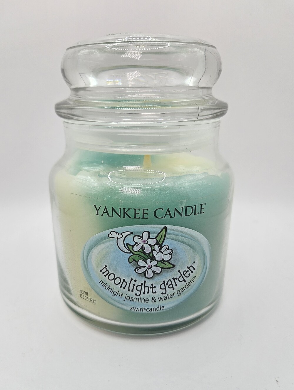 Retired Yankee Candle Moonlight Garden 13.5oz Jar Candle - Swirl